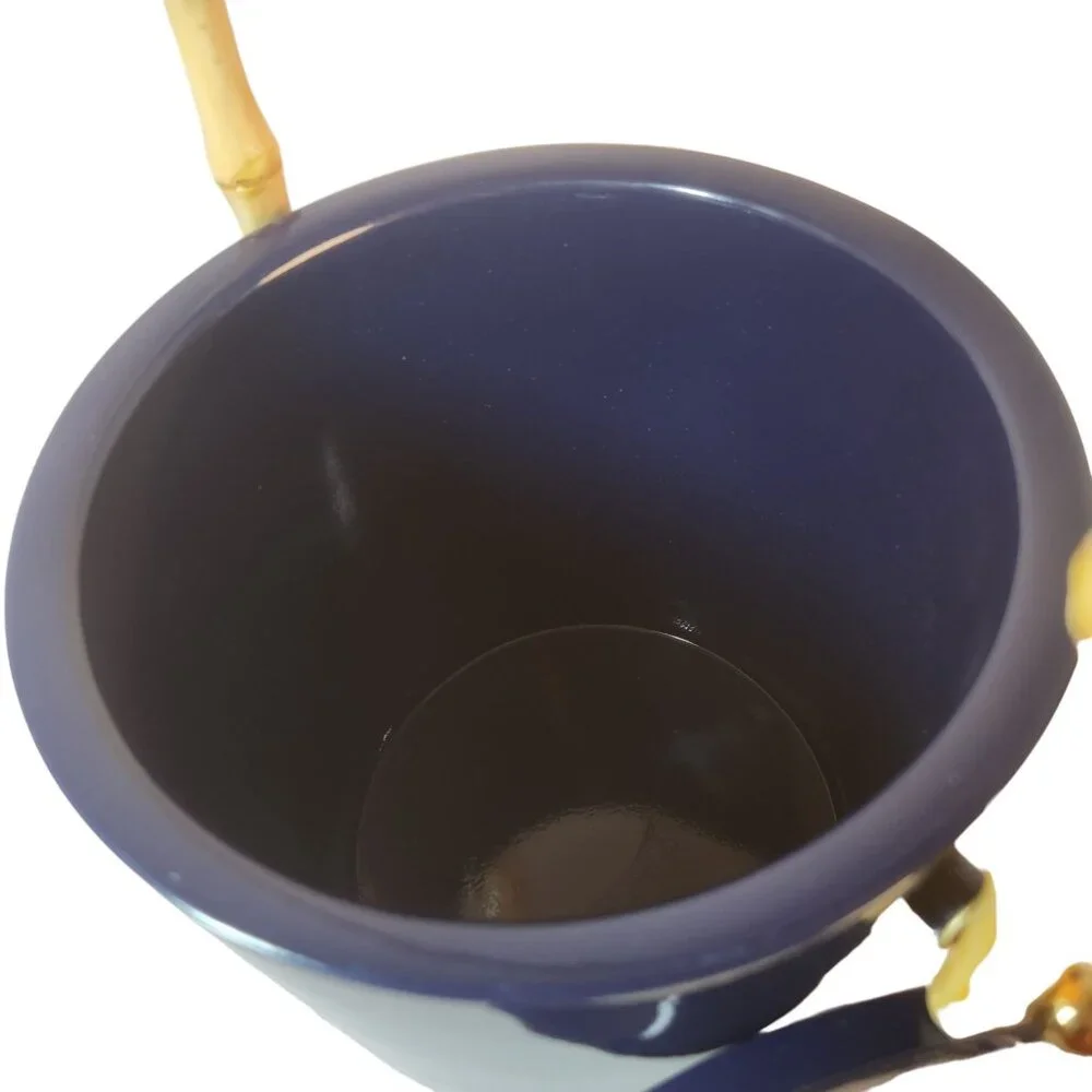 Mark and Graham Bamboo Enamel Ice Bucket Vinyl Monogram 